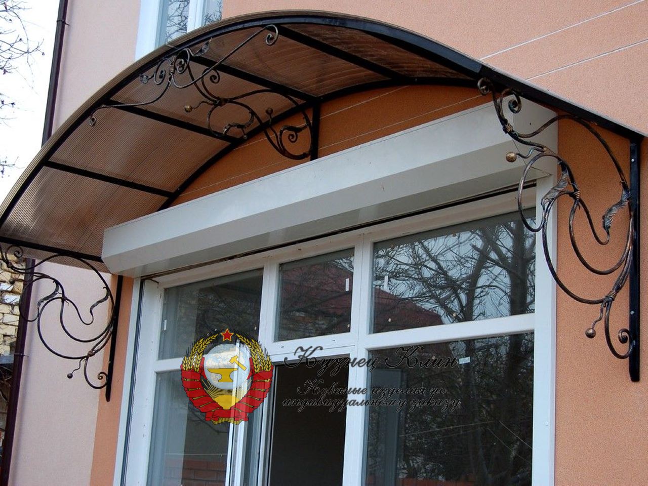 Кованый навес широкий