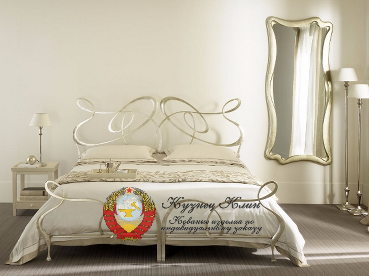 Кованая кровать ажурная