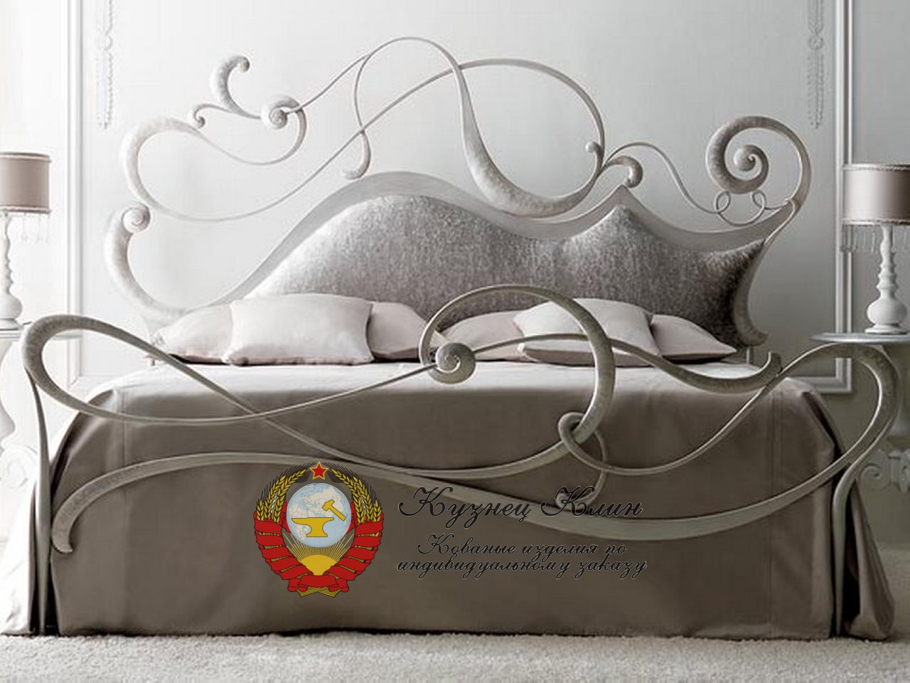 Кованая кровать модер сложный