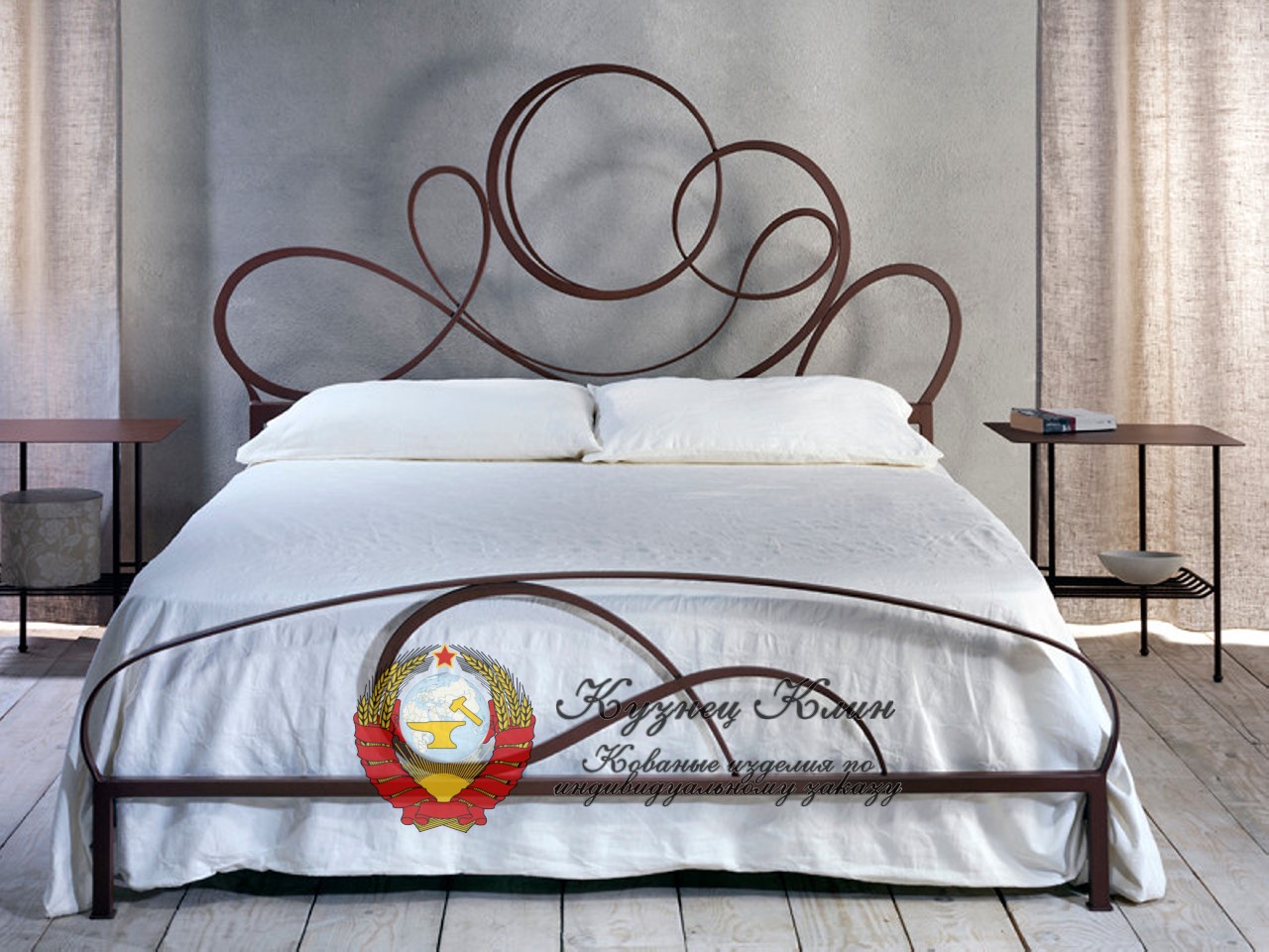 Кованая кровать овал