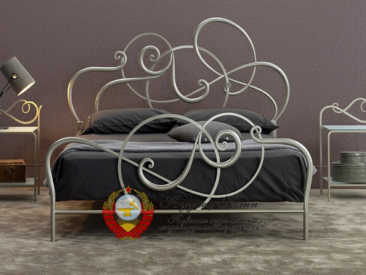 Кованая кровать плетенка