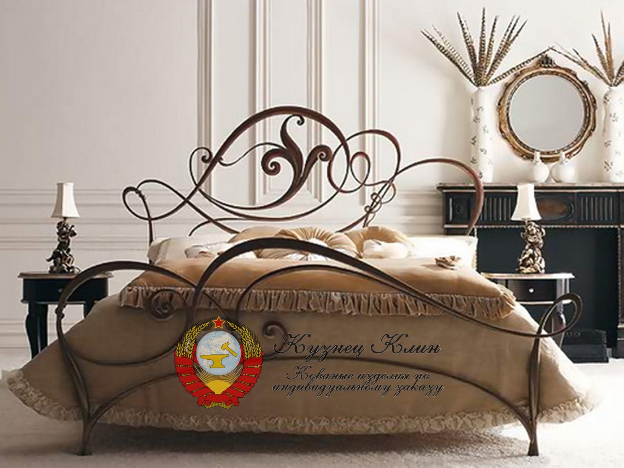 Кованая кровать стильный модерн