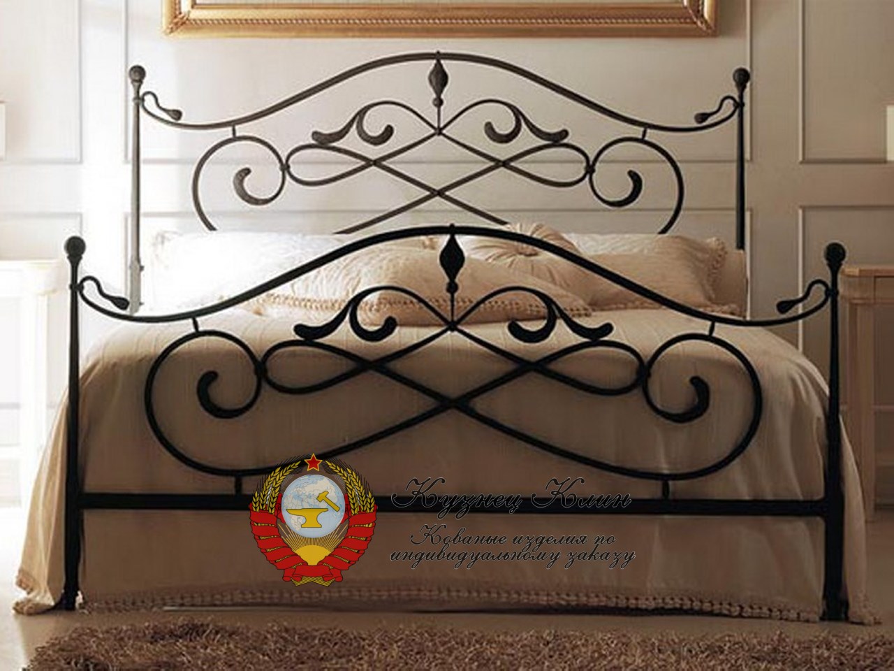 Кованая кровать стойка с арками
