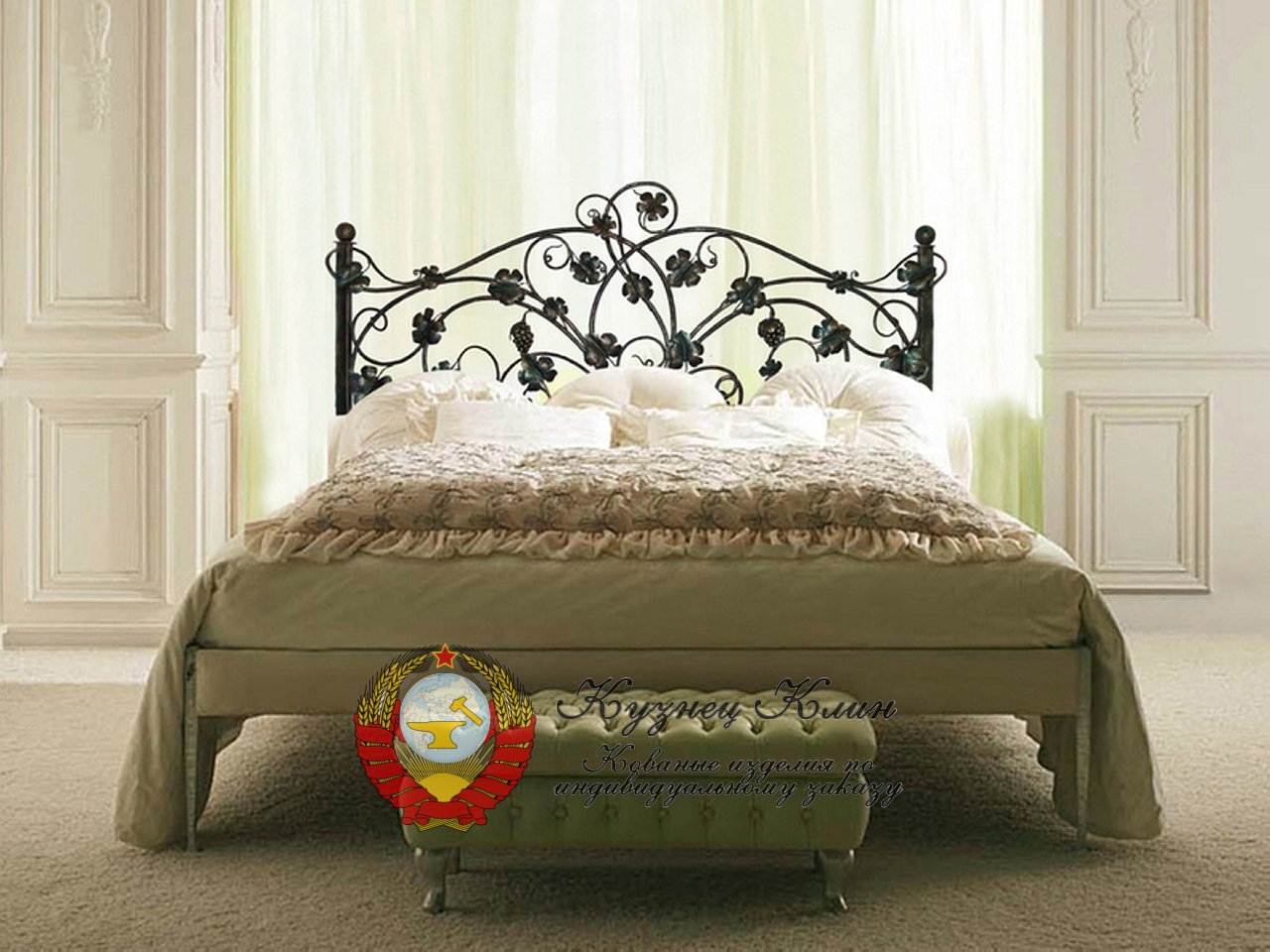 Кованая кровать трехстороняя