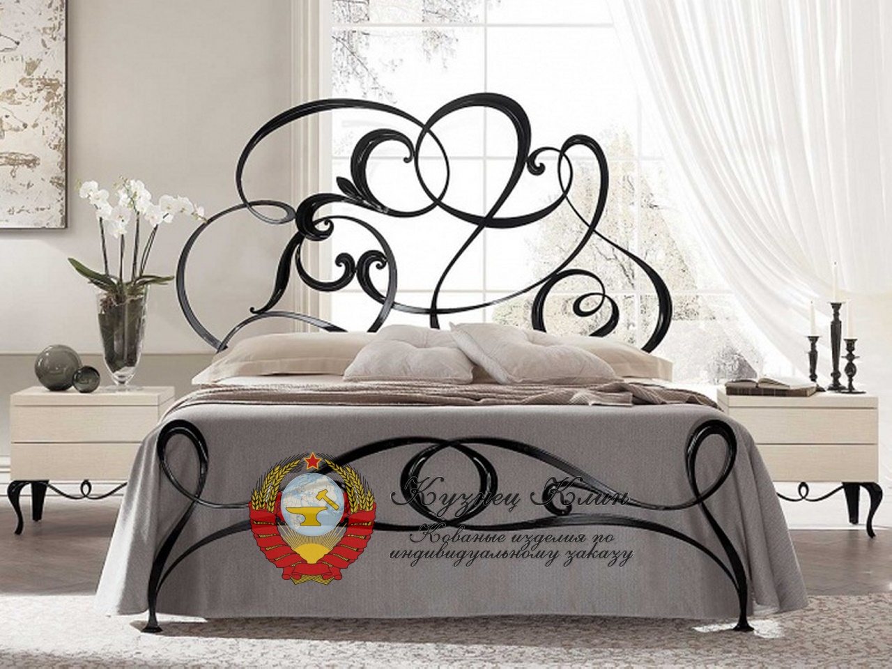 Кованая кровать художественная