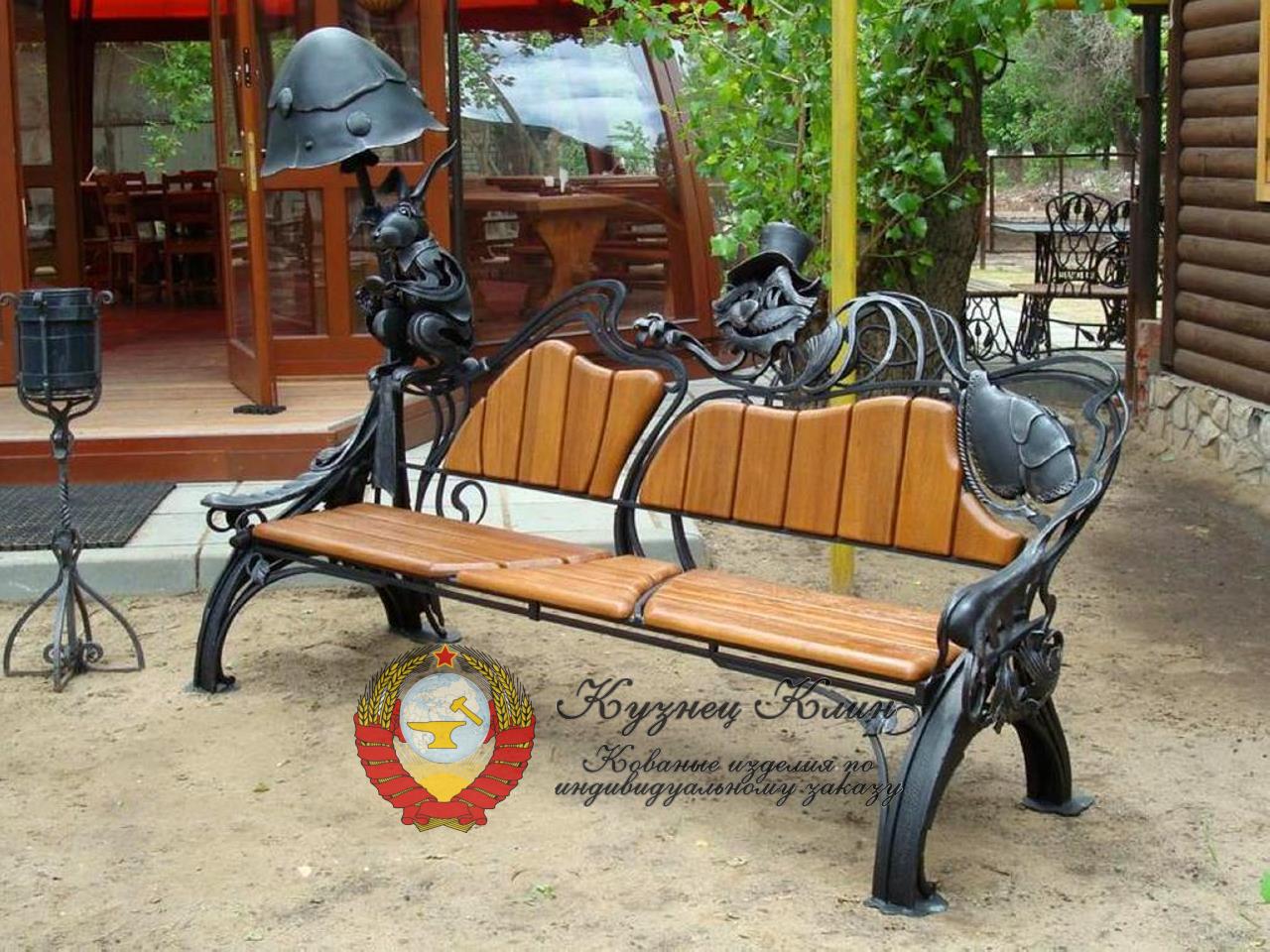 Кованая лавочка  Алиса в стране чудес