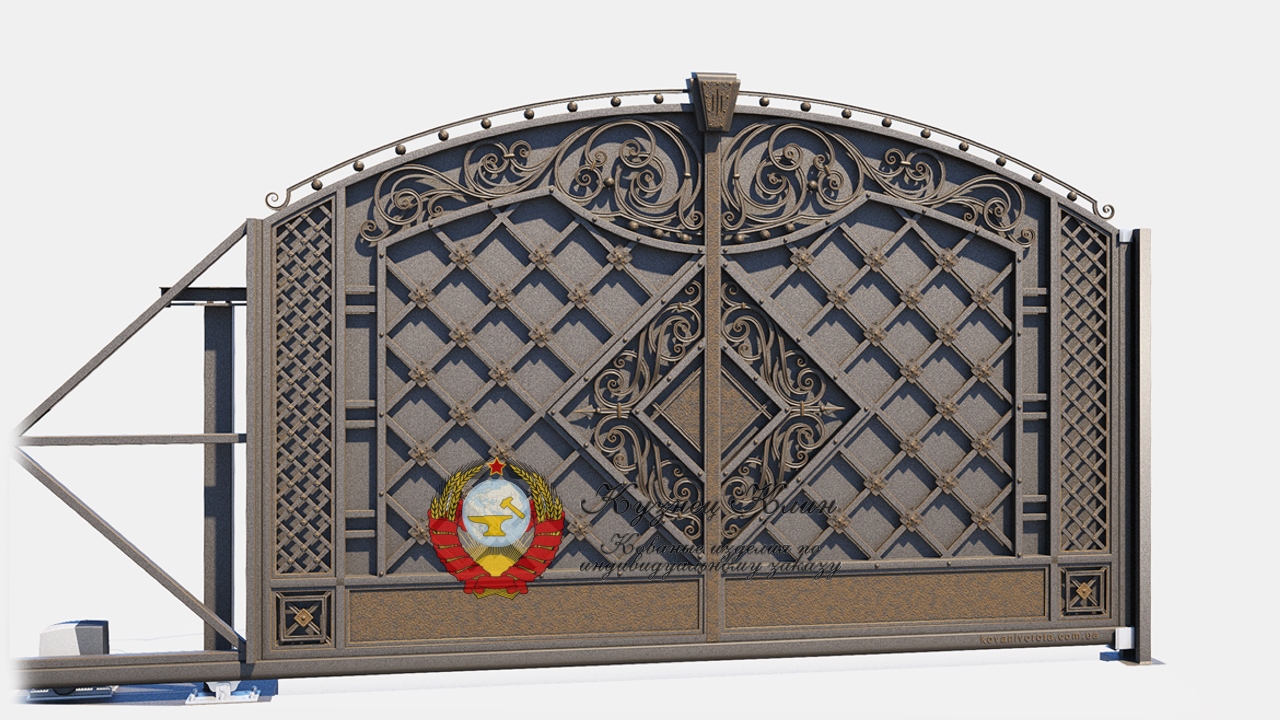 Откатные ворота с арочным верхом